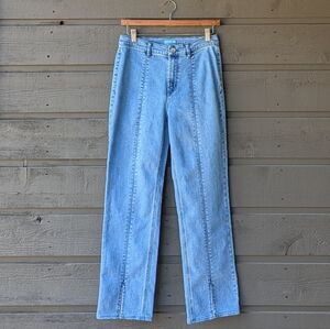 J. McLaughlin Rainey Jean Straight Leg Slit Medium Light Wash Size 4